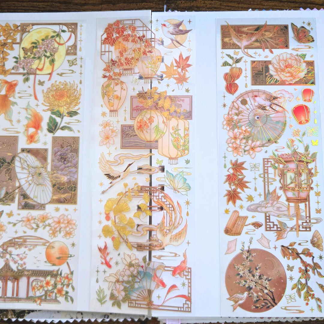 Bronze Floral Overlay Stickers | Journal, Scrapbook Decorative Plastic ...