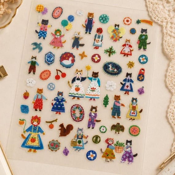 Aiko Fukawa PET Sticker Sheet | Playful Journaling Supplies (Made in Japan)