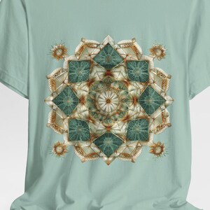 Platonic Solids Mandala T-Shirt, Universal Blueprint & Sacred Symmetry Boho Yoga Tee, LA Designed