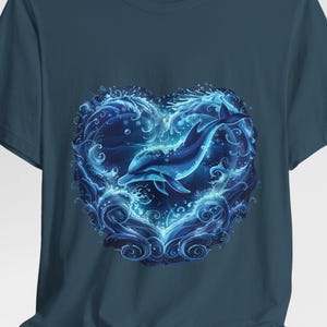Dolphin Heart Mandala T-Shirt, Freedom & Unconditional Love Boho Yoga Tee, LA Designed