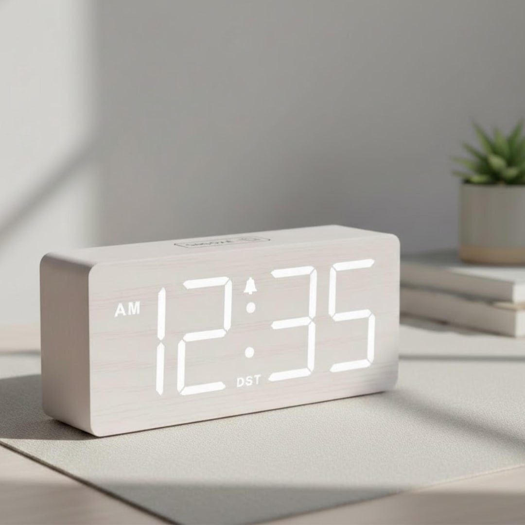 Minimalist Wooden LED Digital Alarm Clock, Adjustable Brightness - Etsy