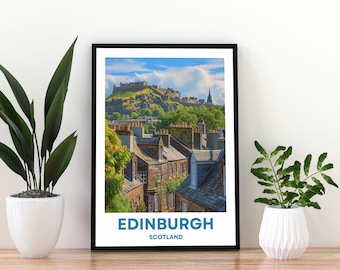 Edinburgh Scotland Travel Poster | Edinburgh Wall Art Print |Edinburgh Castle Poster | Scotland City Decor | Edinburgh Poster| Edinburgh Art