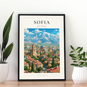 Sofia Bulgaria Travel Poster, Sofia Print, Sofia Wall Art,  Sofia Bulgaria Poster, Bulgarian City Travel Print, Alexander Nevsky Cathedral