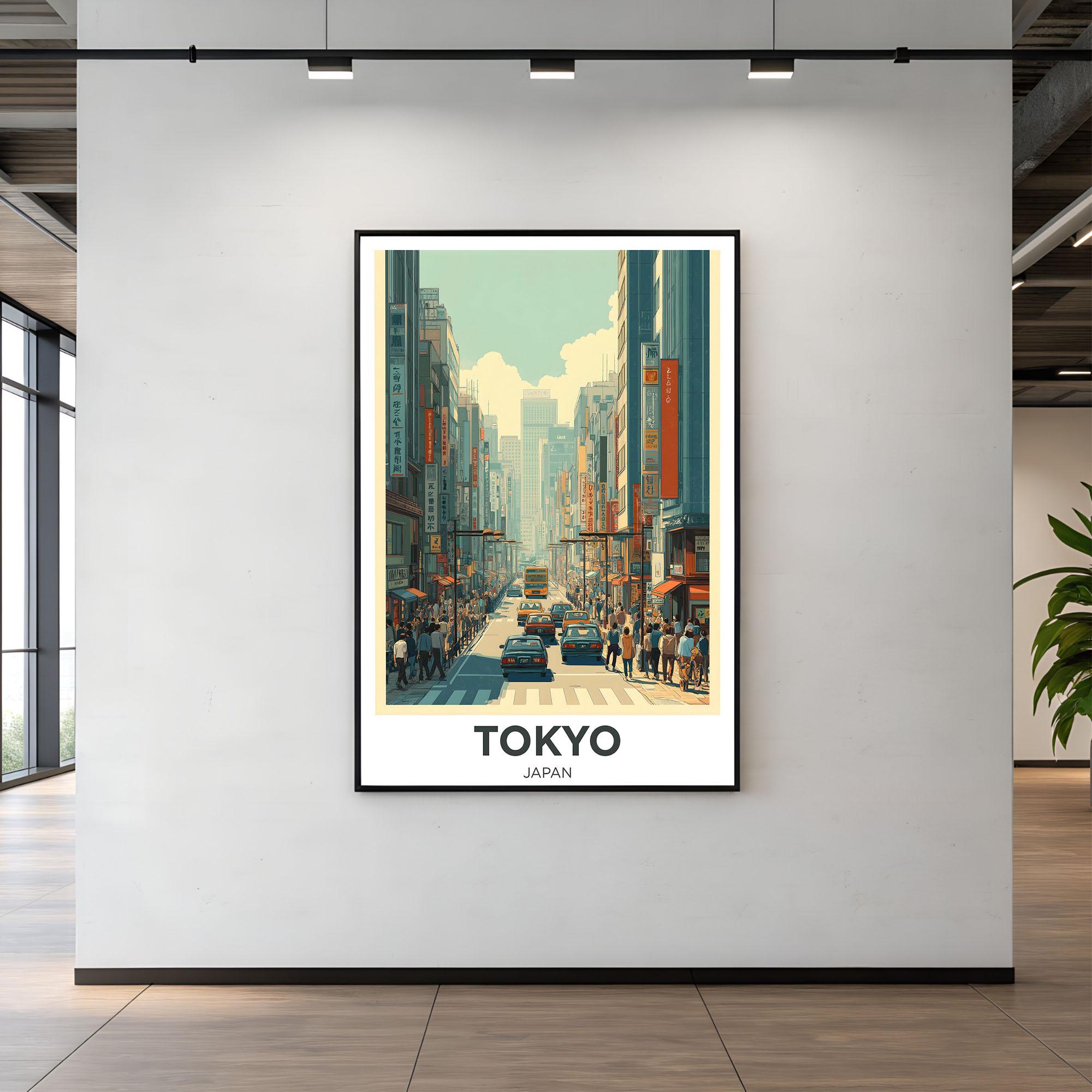 Vintage Tokyo Japan Travel Poster Wall Art | Iconic City Print | Mount ...