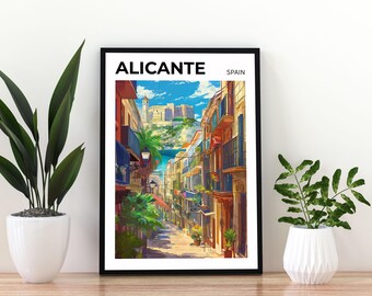 Alicante Spain Travel Poster | Alicante Wall Art Print | Spanish Coastal Poster | Spain Travel Decor |Alicante City Print | Alicante Poster