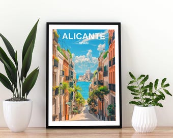 Alicante Spain Travel Poster | Alicante Wall Art Print | Spanish Coastal Poster | Spain Travel Decor | Alicante City Print |Alicante Poster