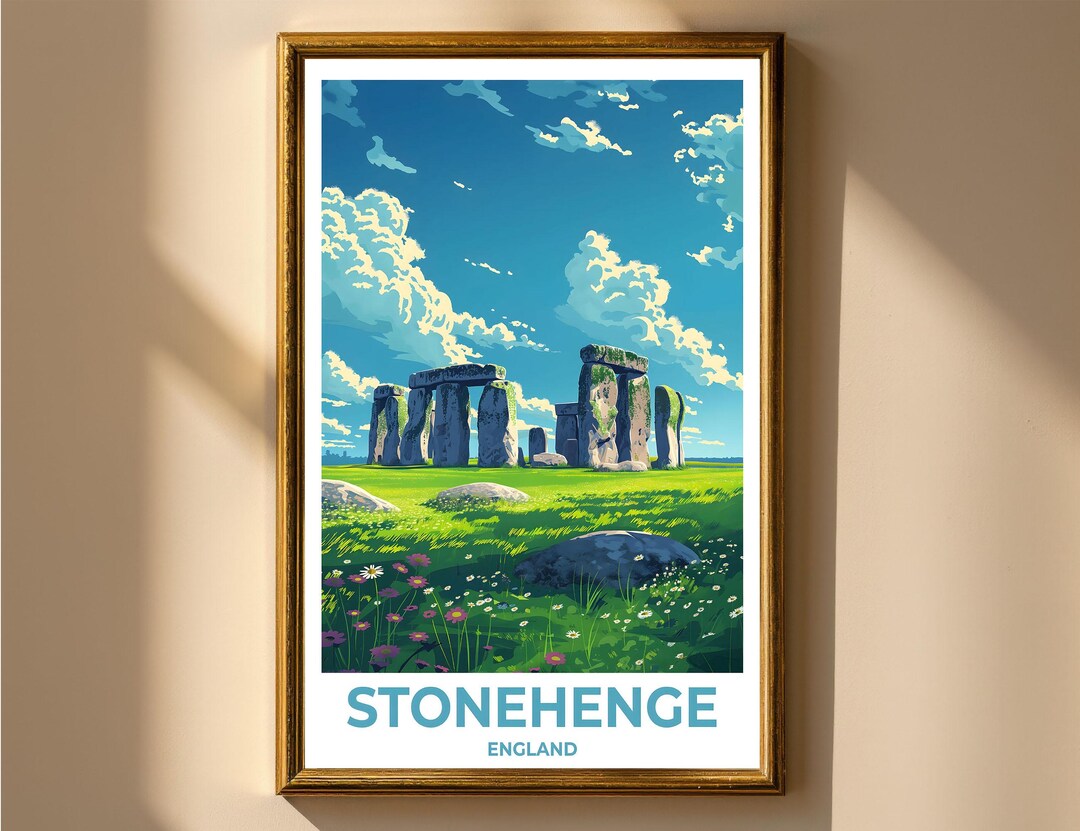 Stonehenge England Travel Poster Wall Art | Ancient Historic Landmark ...