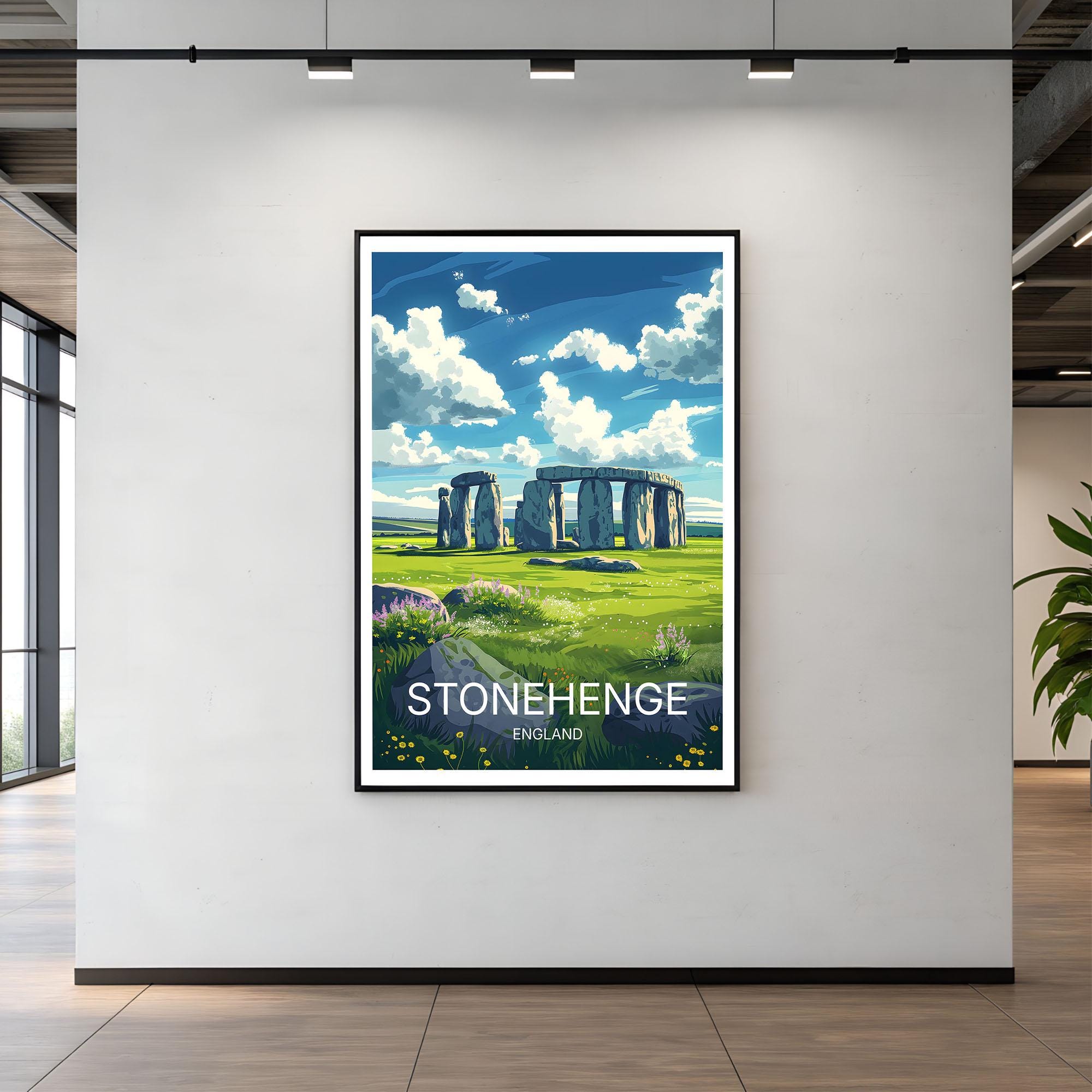 Stonehenge England Travel Poster Wall Art | Ancient Historic Landmark ...