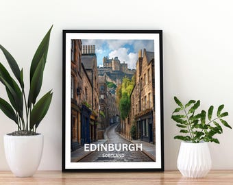 Edinburgh Scotland Travel Poster | Edinburgh Wall Art Print |Edinburgh Castle Poster | Scotland City Decor | Edinburgh Poster |Edinburgh Art
