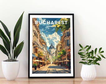Bucharest Romania Travel Poster, Bucharest Print, Romania Wall Art, Bucharest Poster,  Europe Travel Print, City Wall Art,  Bucharest Poster