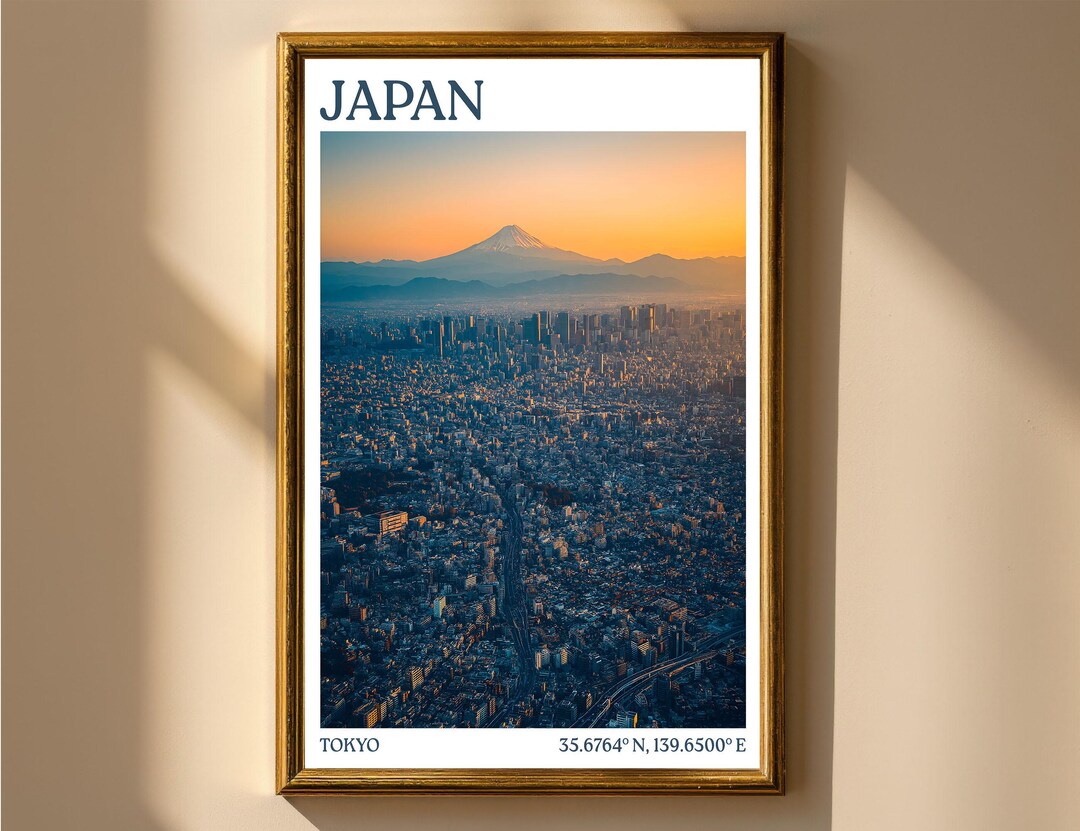 Tokyo Japan Travel Poster Wall Art | Iconic City Illustration Print ...