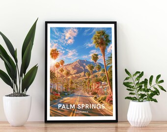Palm Springs California Travel Poster, Palm Springs Print, Palm Springs Wall Art, California Poster,  Palm Springs Poster, Palm Springs Art