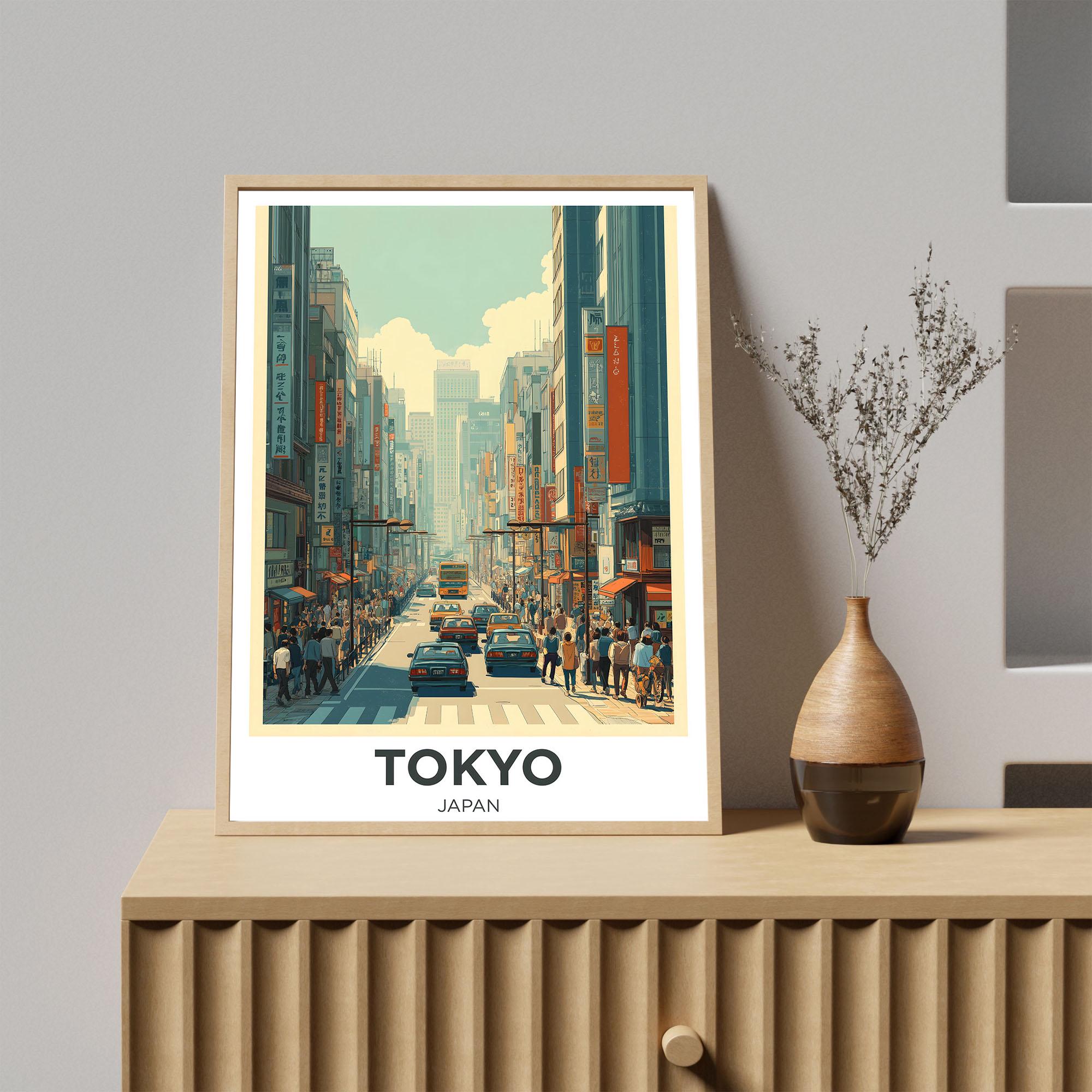 Vintage Tokyo Japan Travel Poster Wall Art | Iconic City Print | Mount ...