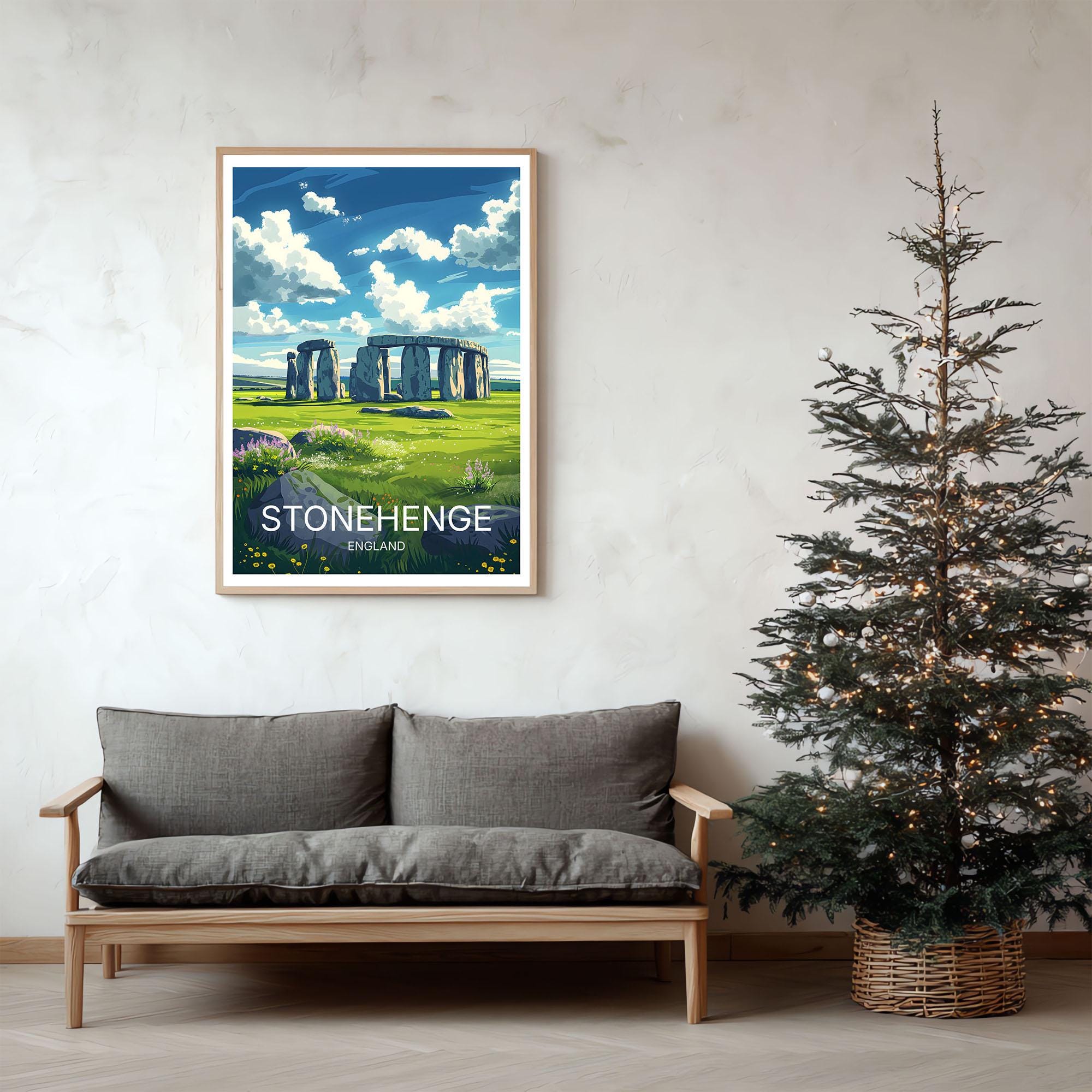 Stonehenge England Travel Poster Wall Art | Ancient Historic Landmark ...