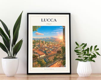 Lucca Italy Travel Poster, Lucca Print, Lucca Wall Art, Tuscany City Poster,  Italian Travel Print, Lucca Poster, Tuscan City Art, Lucca Art