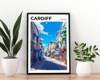 Cardiff Wales Travel Poster | Cardiff Wall Art Print | Wales Cityscape Poster | Welsh Travel Decor | Cardiff Wales Print | Cardiff Poster  |