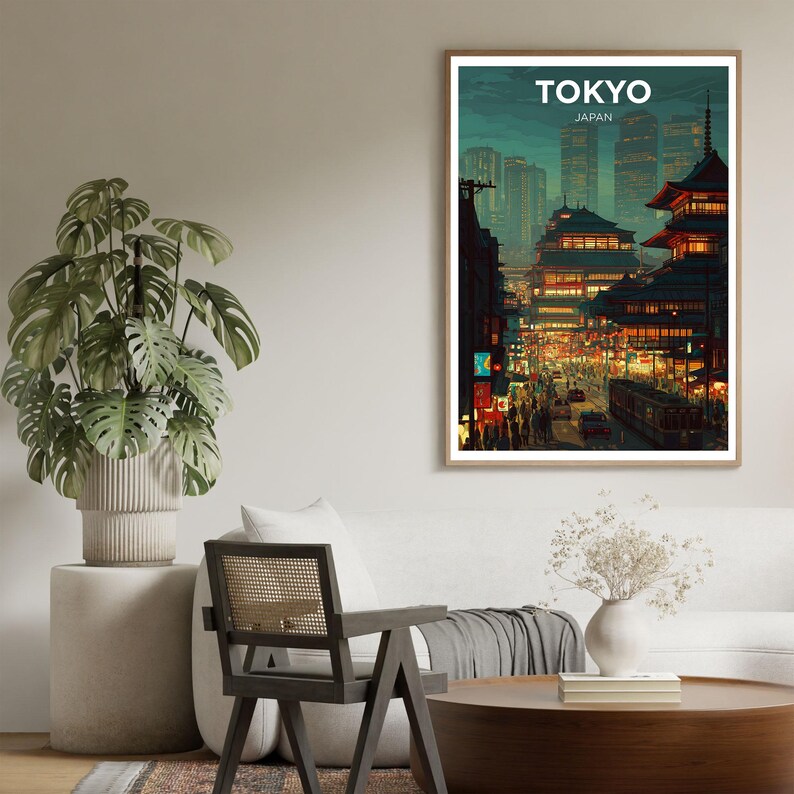 Vintage Tokyo Japan Travel Poster Wall Art | Iconic City Print ...