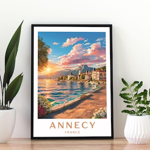 Annecy France Travel Poster, Annecy Print, Lake Annecy Wall Art, French Alps Poster,  Annecy Art, Annecy Poster, Annecy France Annecy France
