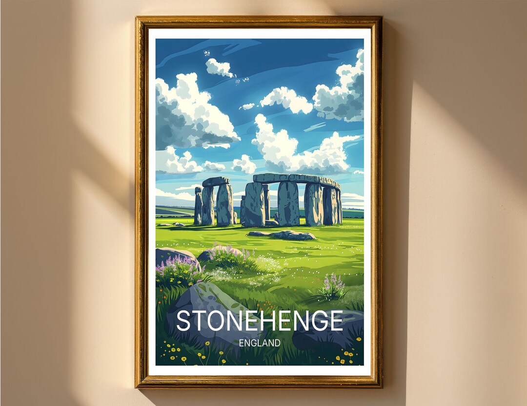 Stonehenge England Travel Poster Wall Art | Ancient Historic Landmark ...
