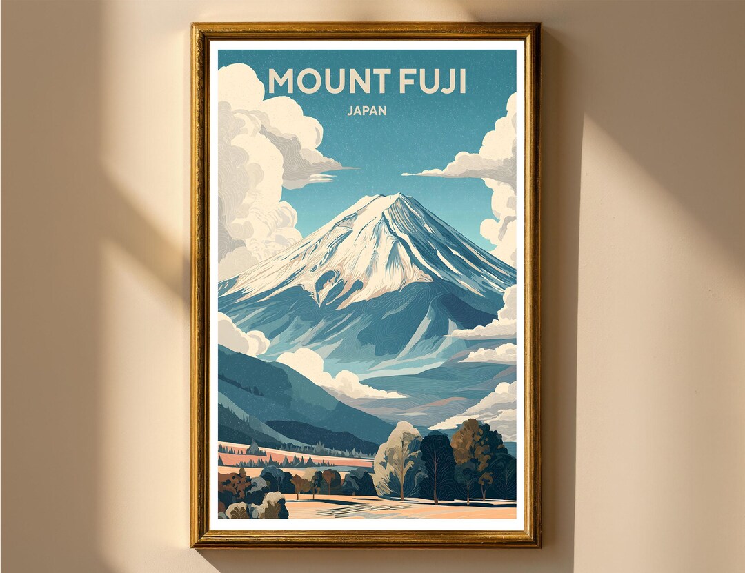 Mount Fuji Japan Travel Poster Wall Art | Iconic Japanese Mountain ...