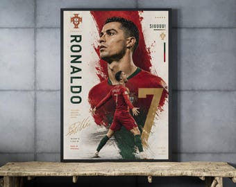 TITLE - Cristiano Ronaldo Portugal Football Poster | Cinematic World Cup Soccer Print (Digital Download)