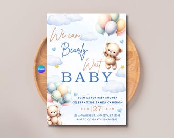 First Birthday Photo Invitation | ONE Birthday Invite | Editable 1st Birthday Invitation | Minimal Photo Birthday Card