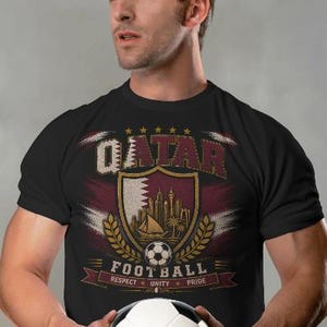 Qatar Football T-Shirt | FREE SHIPPING | Soccer Badge Tee| World Cup shirt image 1