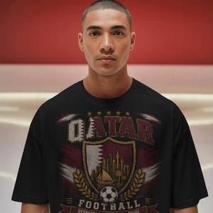 Qatar Football T-Shirt | FREE SHIPPING | Soccer Badge Tee| World Cup shirt image 2