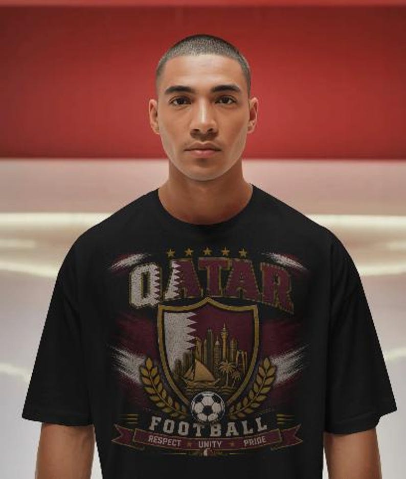 Qatar Football T-Shirt | FREE SHIPPING | Soccer Badge Tee| World Cup shirt image 2