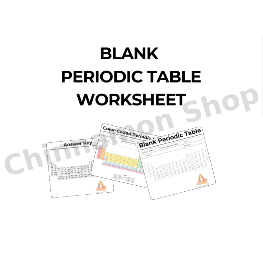 Blank Periodic Table Worksheets | Printable Chemistry Practice & Quiz ...