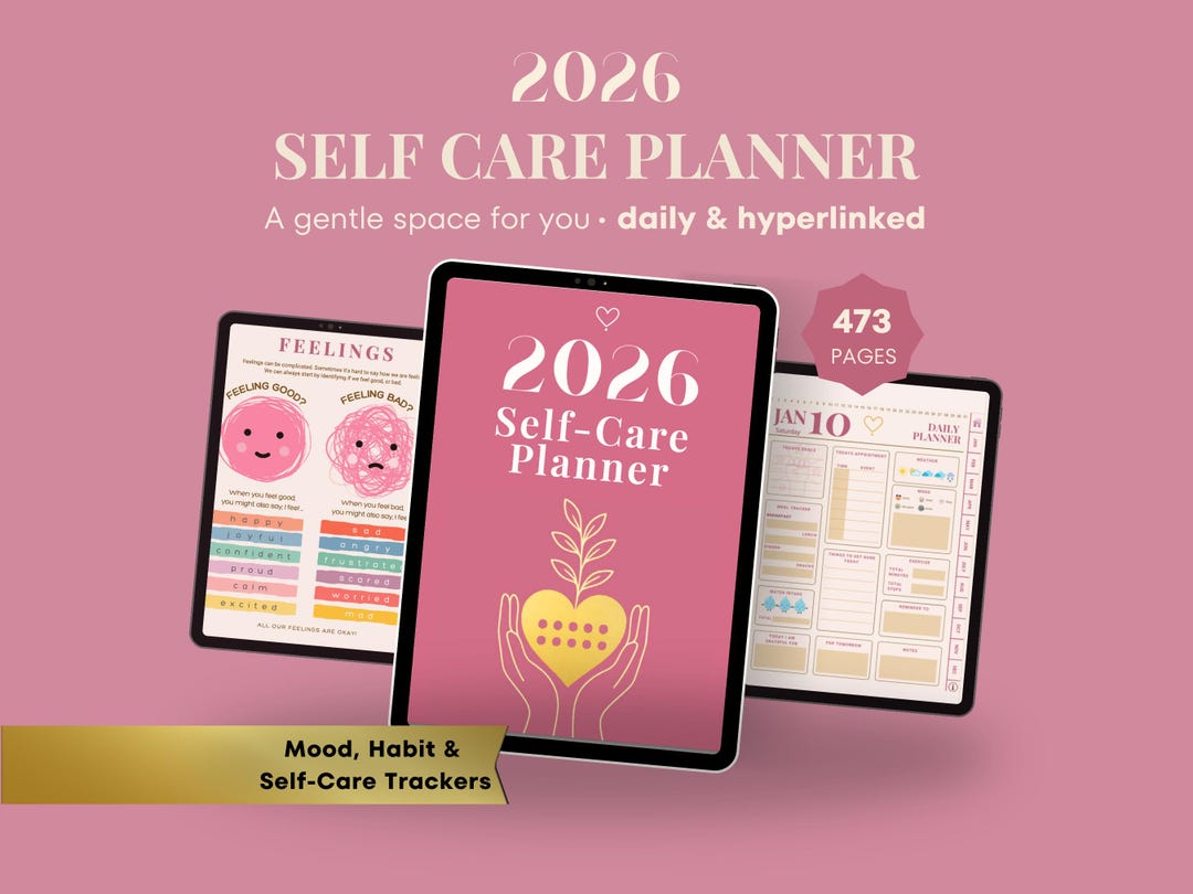 Self Care Planner 2026 | Hyperlinked Wellness Journal PDF - Etsy