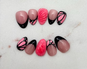 Set de uñas de mariposa