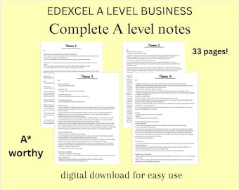 Edexcel A level Business Complete Notes ALL THEMES