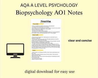 Notas de Psicologia e Biopsicologia do AQA A level