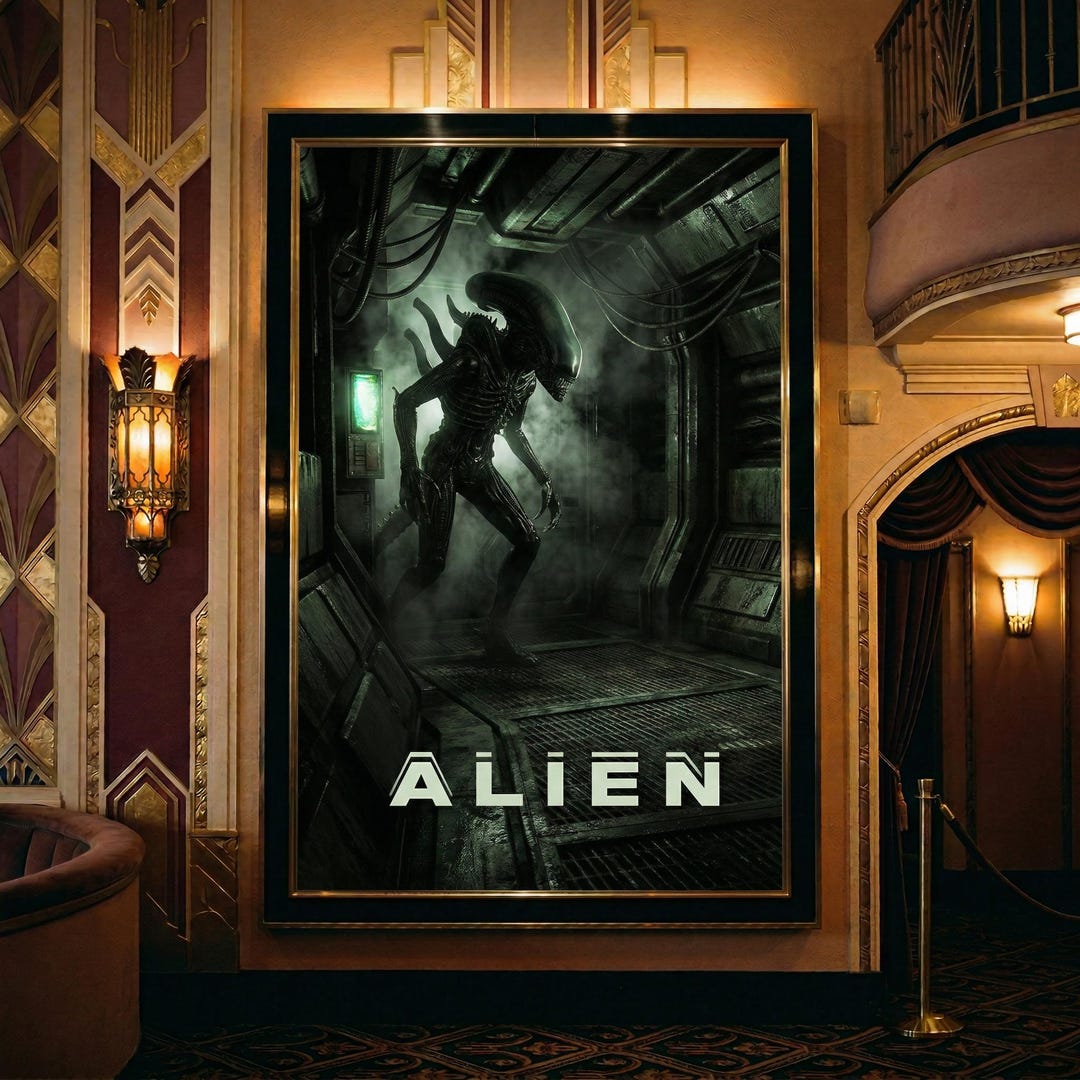 Alien Movie Poster | Retro Sci-fi Horror Cinematic Wall Art (print) - Etsy