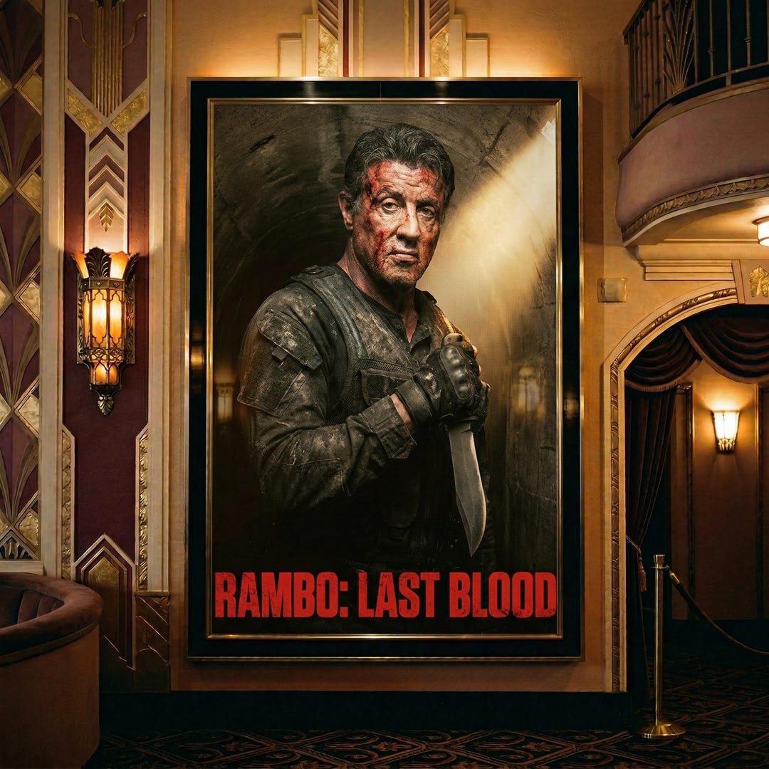 Modern Retro Rambo Last Blood Poster | Action Movie Wall Art | Cult ...