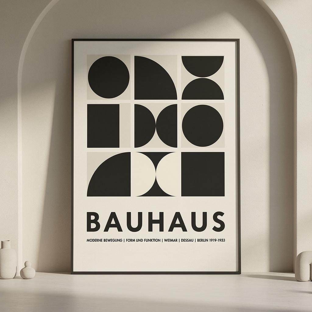 Bauhaus Poster Minimalist Geometric Black White Wall Art - Etsy