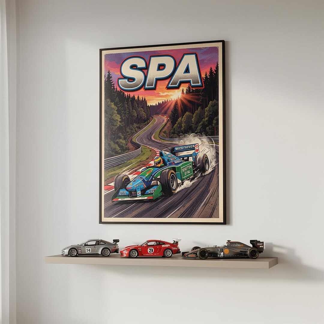 F1 Racing Poster Print, Spa Francorchamps Vintage Style Poster - Etsy