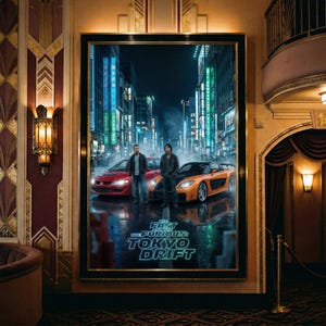 Poster di Tokyo Drift / Stampa del film Fast Furious JDM (decorazione cinematografica minimalista)