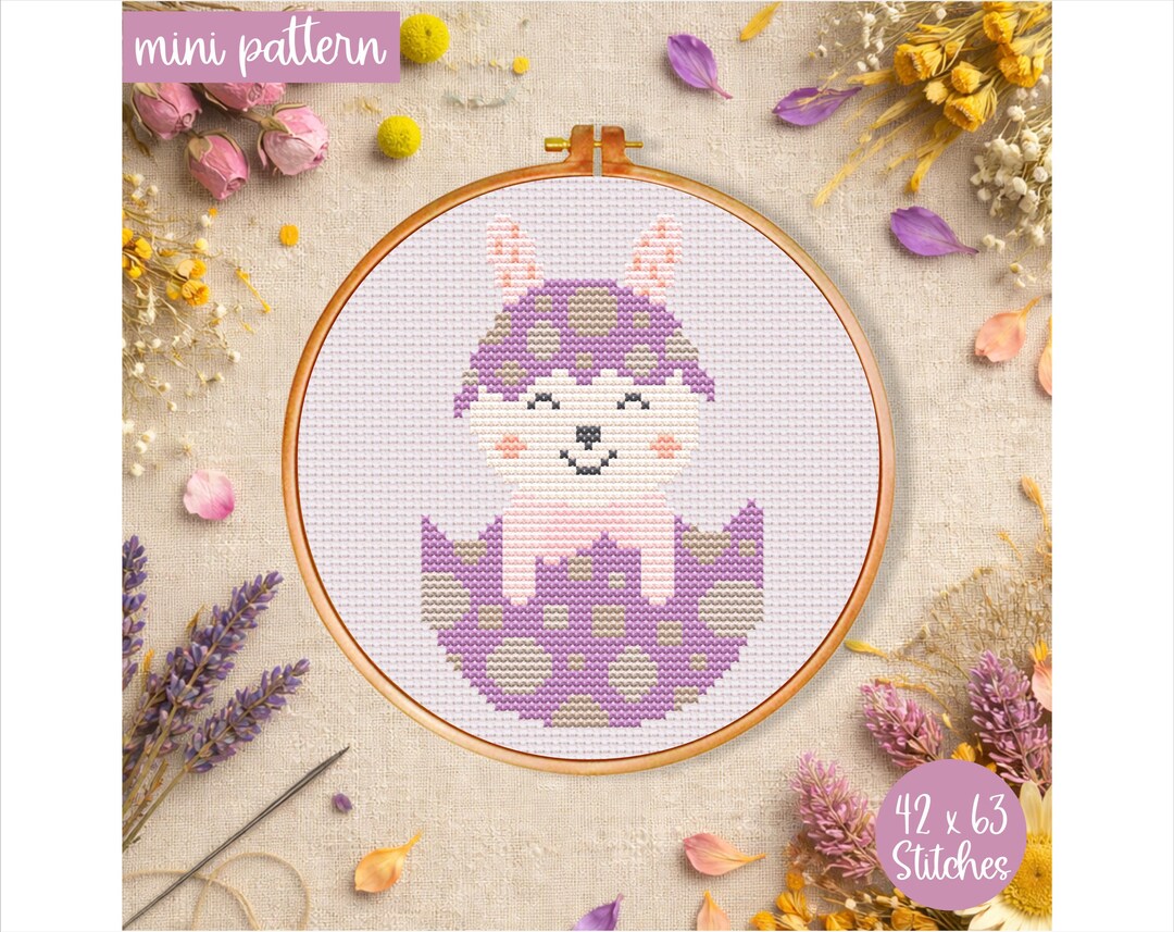 Easter Bunny Egg Cross Stitch Pattern PDF - Hand Embroidery Patterns ...