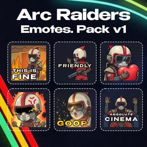 Arc Raiders Emotes Pack | Static Twitch, YouTube & Kick Emotes (Digital Download)