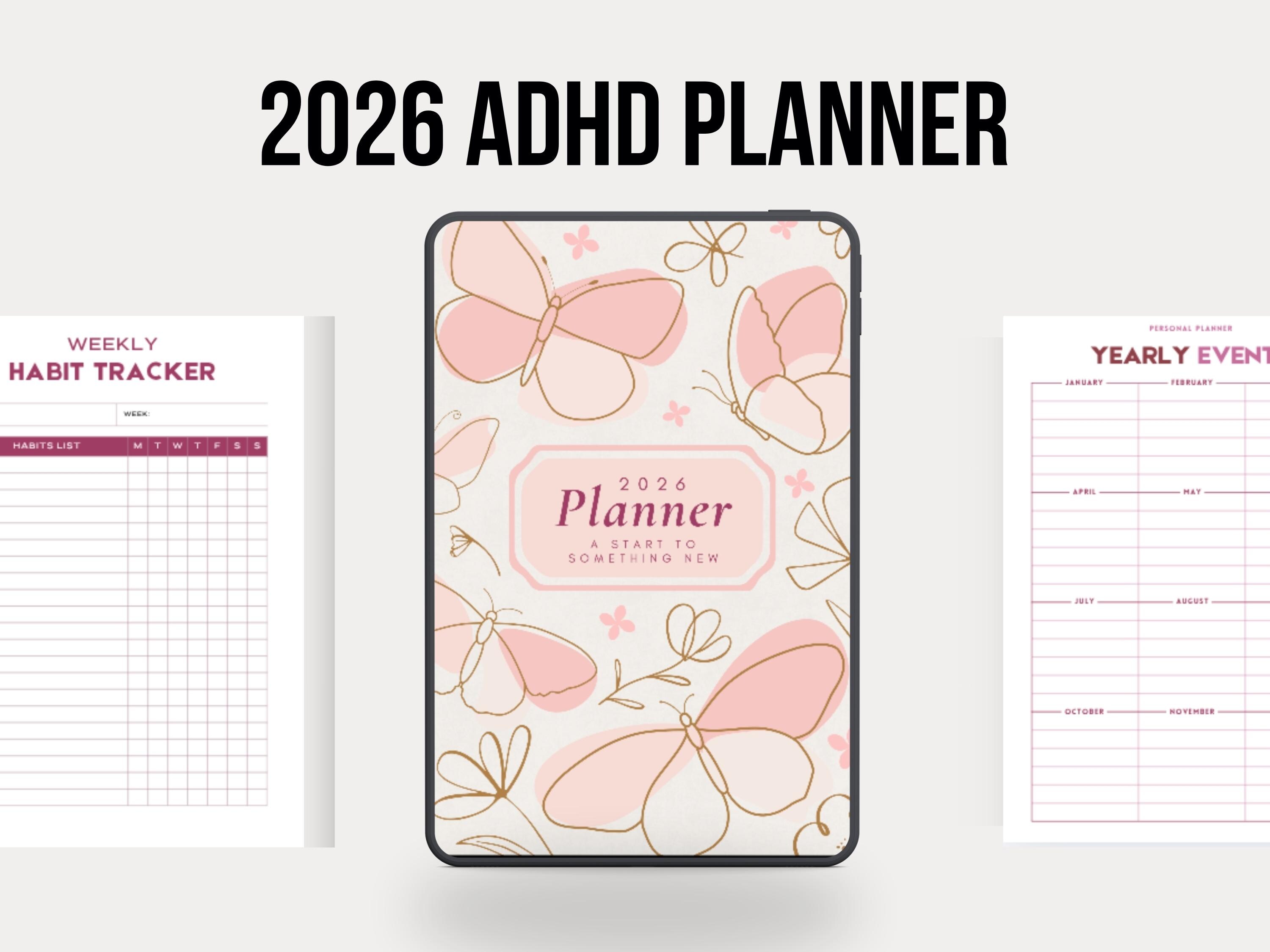 2026 ADHD Planner Printable PDF | ADHD Daily Weekly Monthly Planner ...