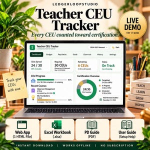 CEU Tracker for Teachers | Teacher PD Tracker, Certification Renewal Log, Clock Hours and College Credit Converter (Offline Browser App)