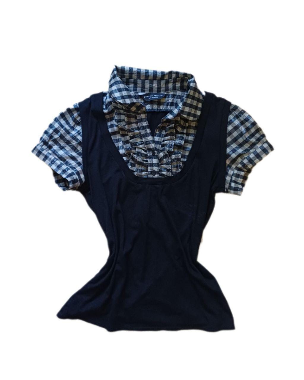 Chemisier Dorothy Perkins Crème Avec Détail Col Noir - Taille UK 10 - Neuf Sans Étiquettes