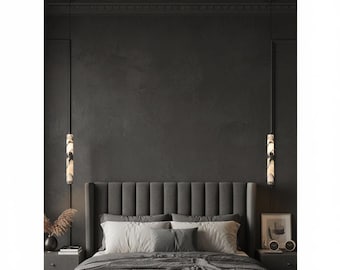 Luxury Marble Pendant Light Minimalist Nordic LED Bedside Chandelier Modern Zen Hanging Stone Lamp