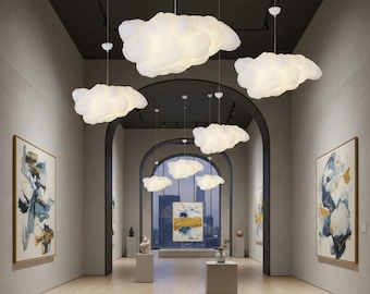 Modern Floating Cloud LED Pendant – Dreamy White Chandelier for Nursery & Creative Spaces