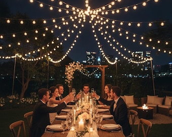 30M G40 LED Outdoor String Lights – Waterproof Warm White Globe Patio Garden Wedding Decor