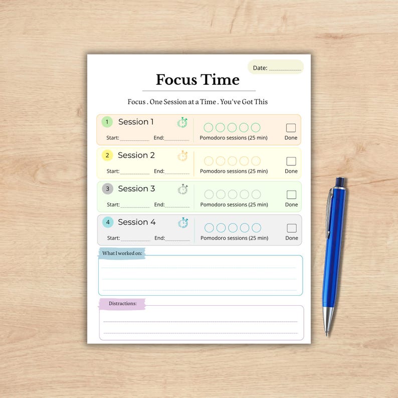 ADHD Productivity Planner | Daily Reset, Focus Planner & Habit Tracker ...