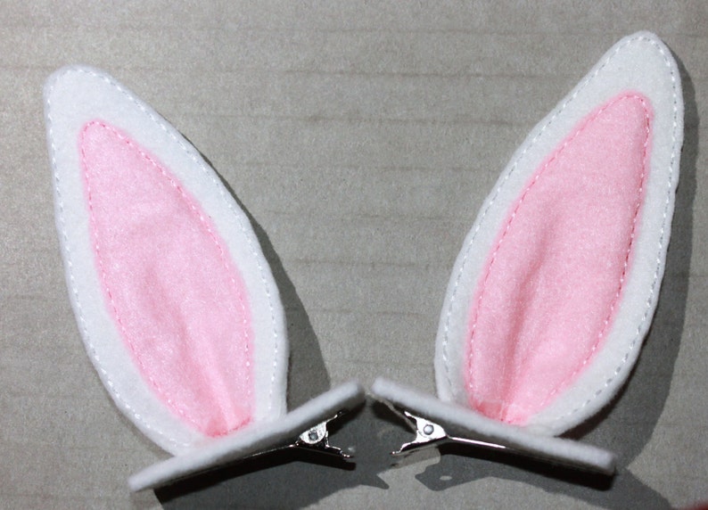 Bunny Ear Clips, bunny ears, Bunny ear photo prop, Easter bunny ears hair accessory, Choice of colors rabbit ear clips, Kids bunny costume image 1