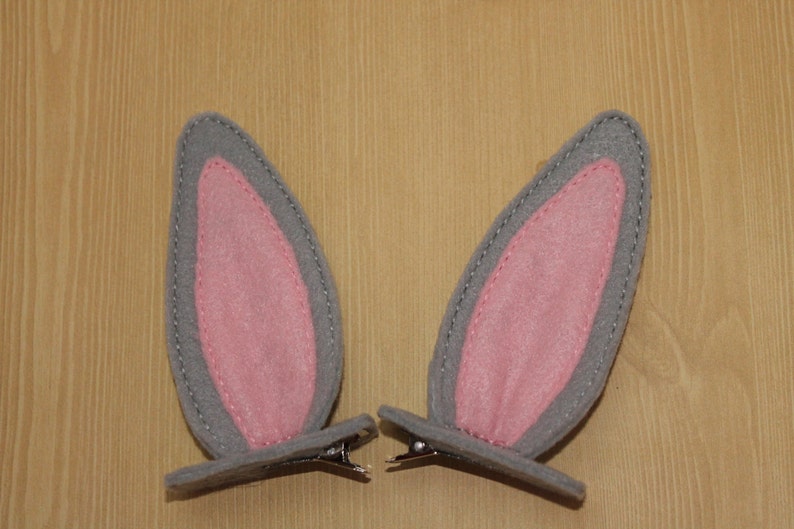 Bunny Ear Clips, bunny ears, Bunny ear photo prop, Easter bunny ears hair accessory, Choice of colors rabbit ear clips, Kids bunny costume image 2